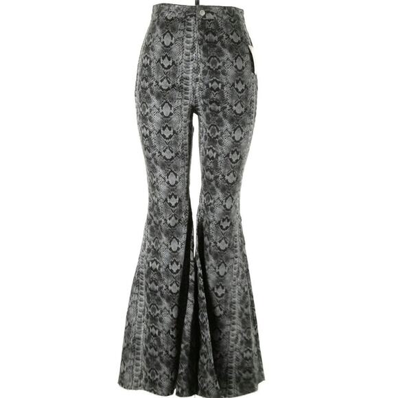 NWT Free People Snake Print Flares - Picture 2 of 3